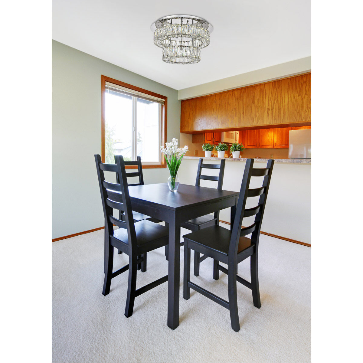 Monroe LED 18 inch Chrome Flush Mount Ceiling Light