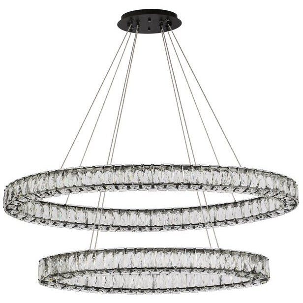 Monroe 2 Light 40 inch Black Pendant Ceiling Light