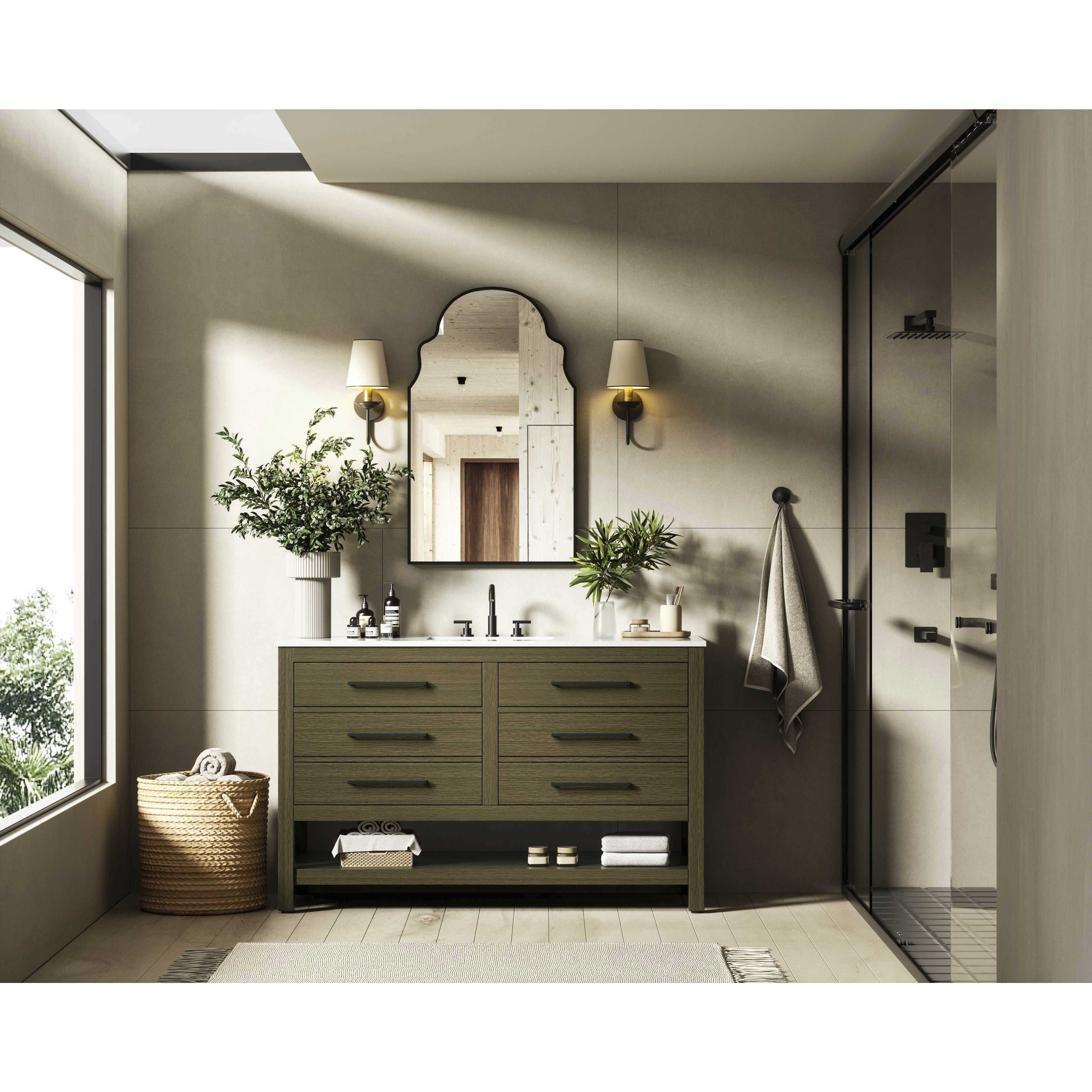 Karson 54 X 34 inch Chestnut Brown Bathroom Vanity Cabinet in 1