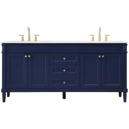 Bennett 72 X 21 X 35 inch Blue Vanity Sink Set