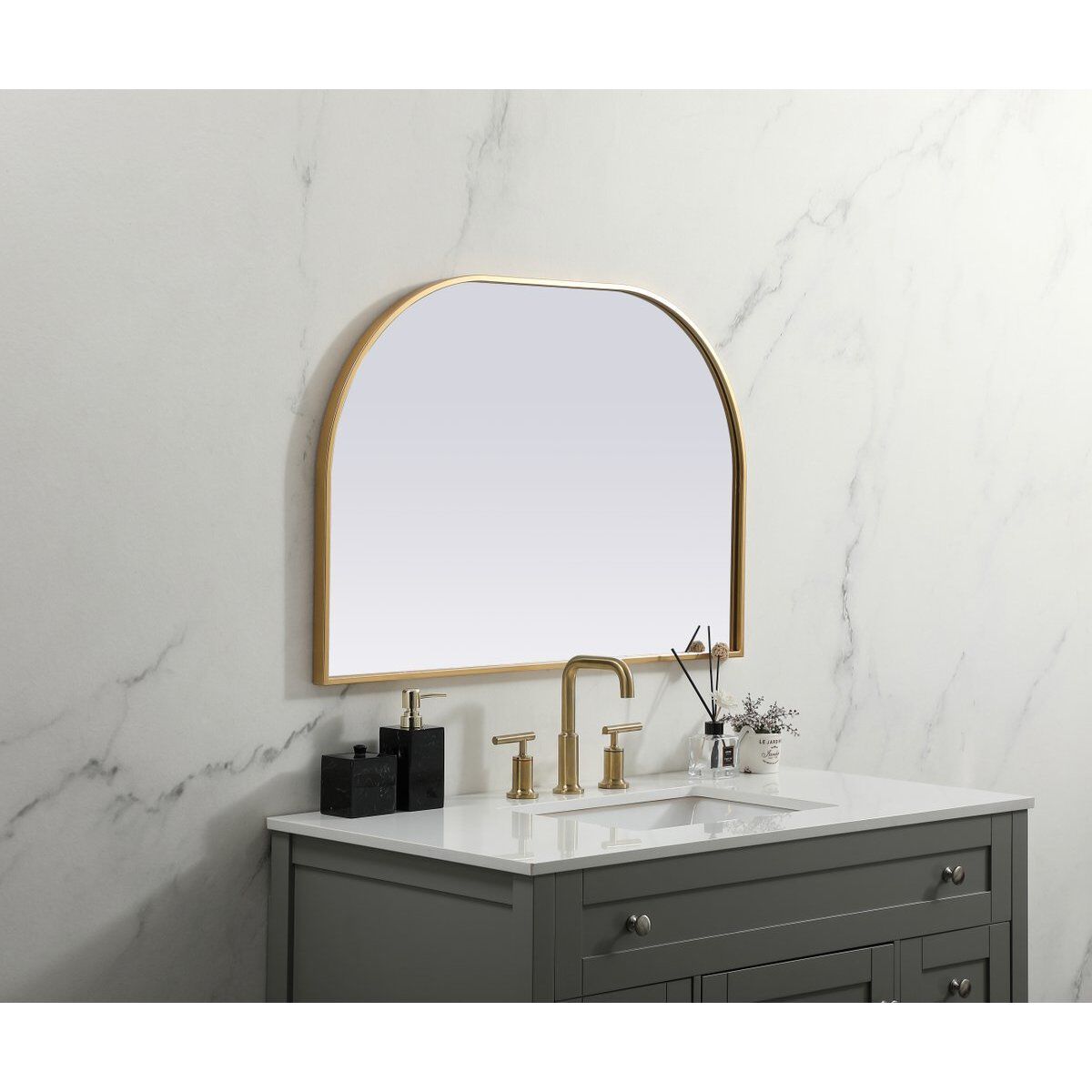 Blaire 36 X 24 inch Brass Mirror