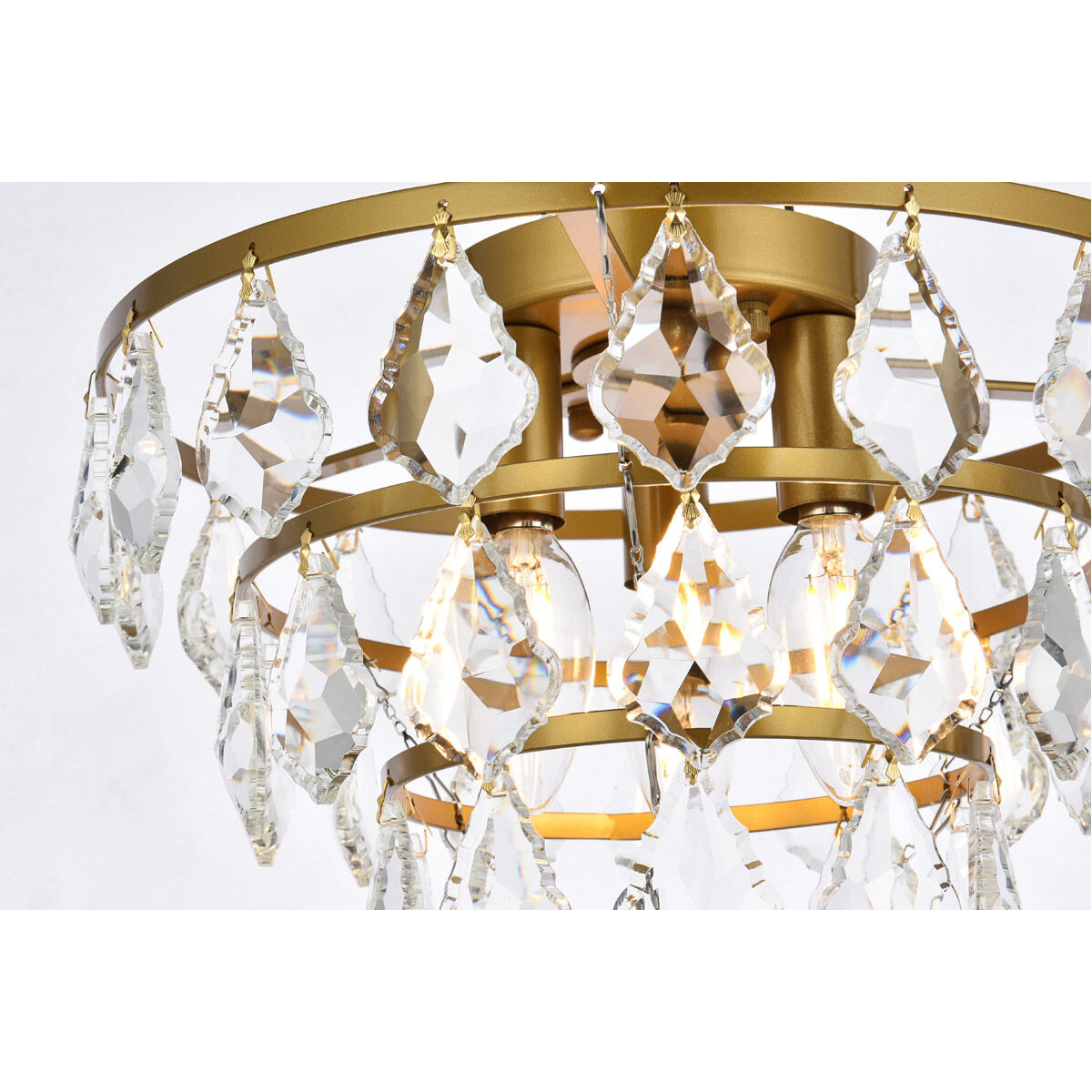 Ella 3 Light 12 inch Brass Flush Mount Ceiling Light