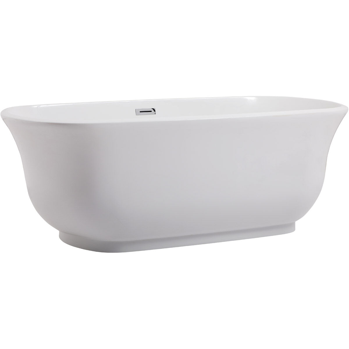 Coralie Glossy White and Chrome Bathtub