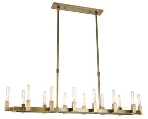 Corsica 14 Light 14 inch Burnished Brass Chandelier Ceiling Light, Urban Classic 