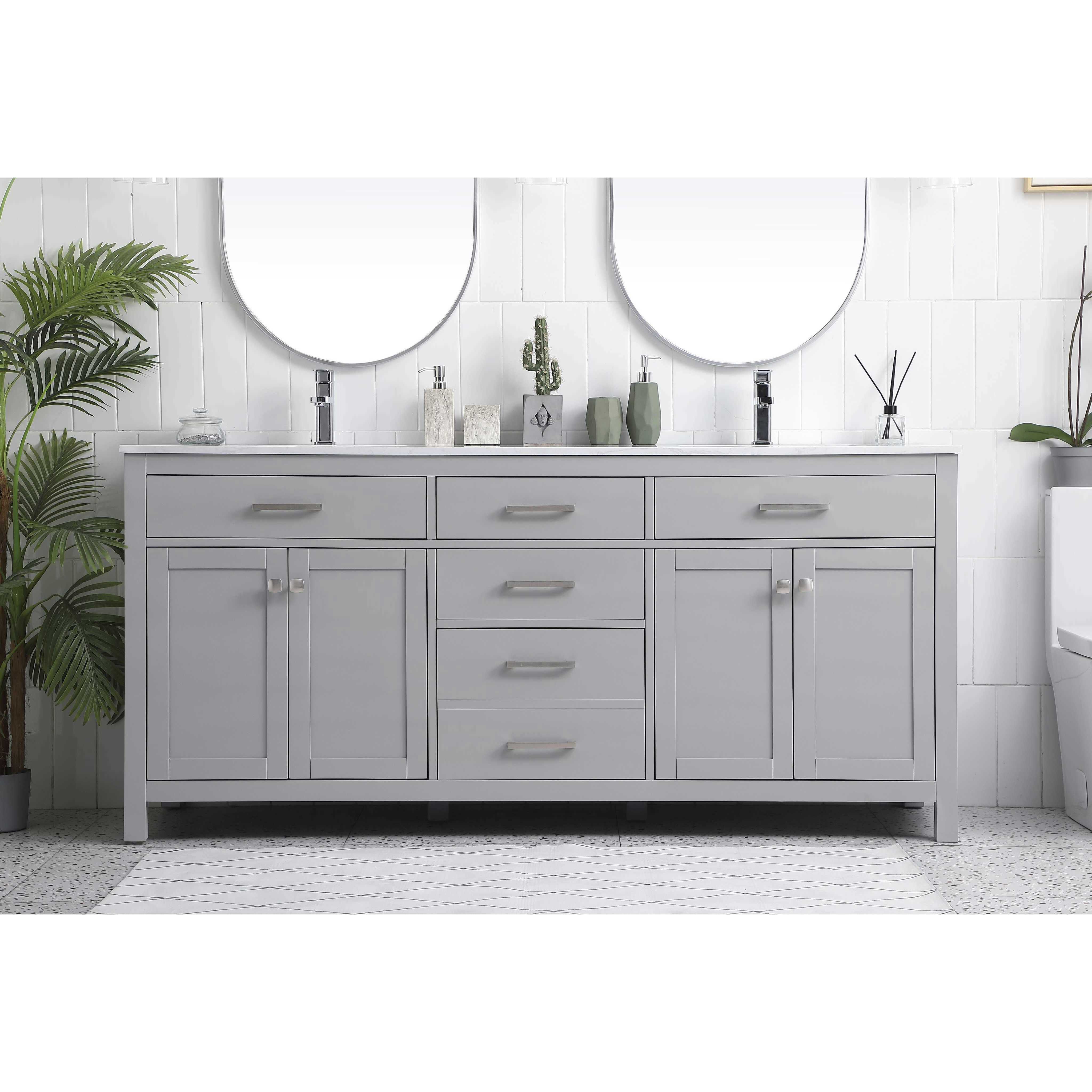 Lewis 72 X 22 X 34 inch Grey Vanity Sink Set