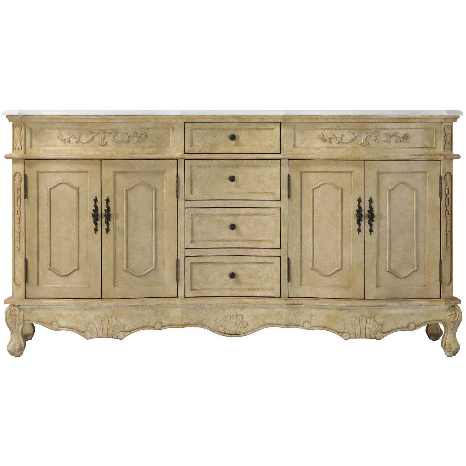 Danville 66 X 36 inch Antique Beige Bathroom Vanity Cabinet
