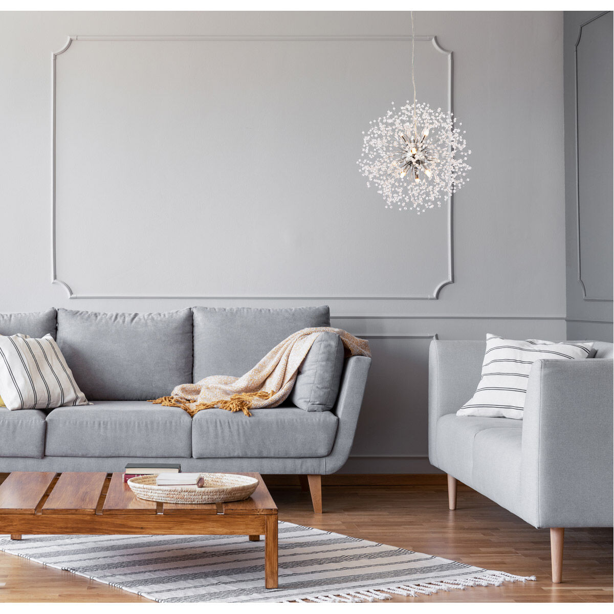 Solace 9 Light 18 inch Chrome Pendant Ceiling Light