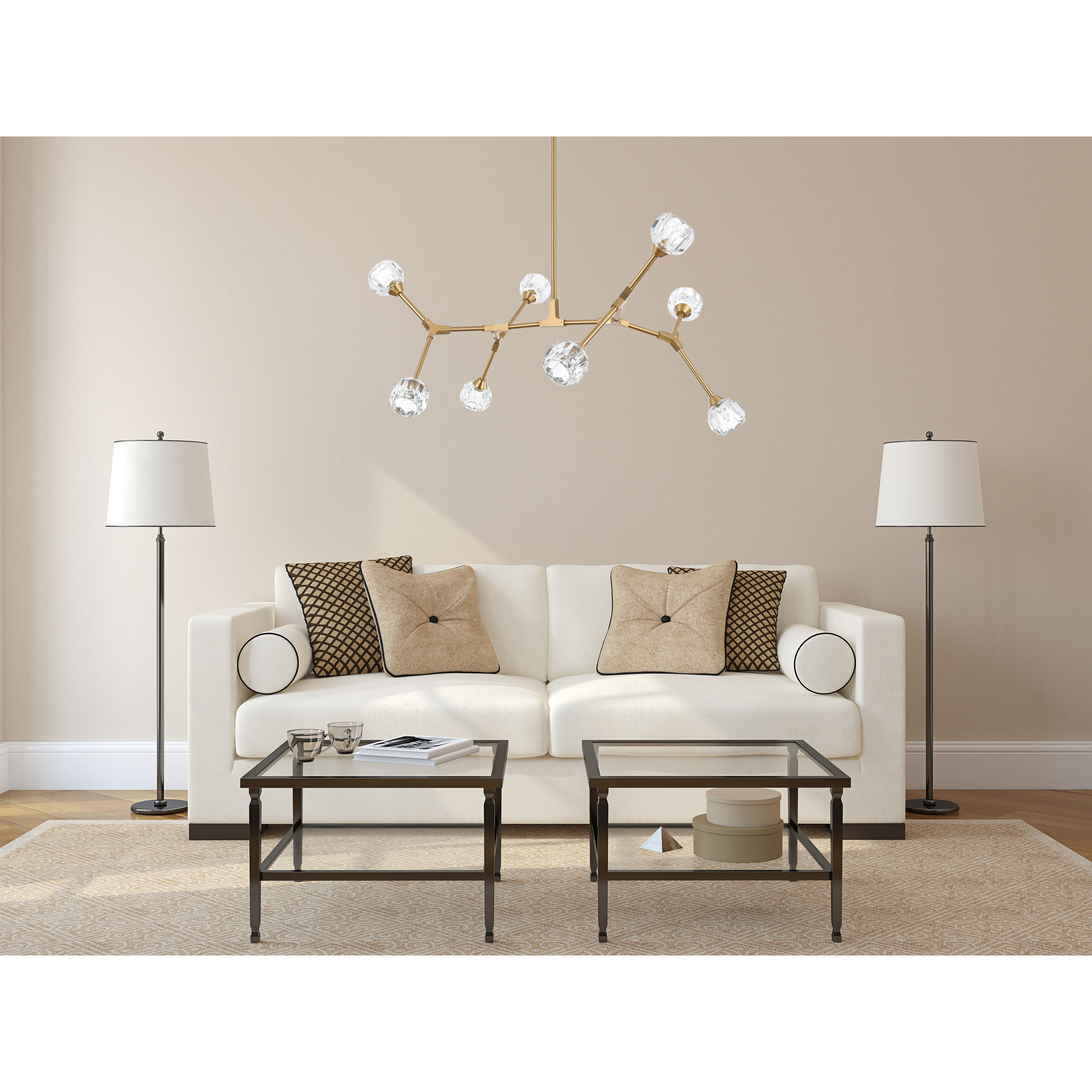 Zayne 8 Light 45 inch Gold Pendant Ceiling Light