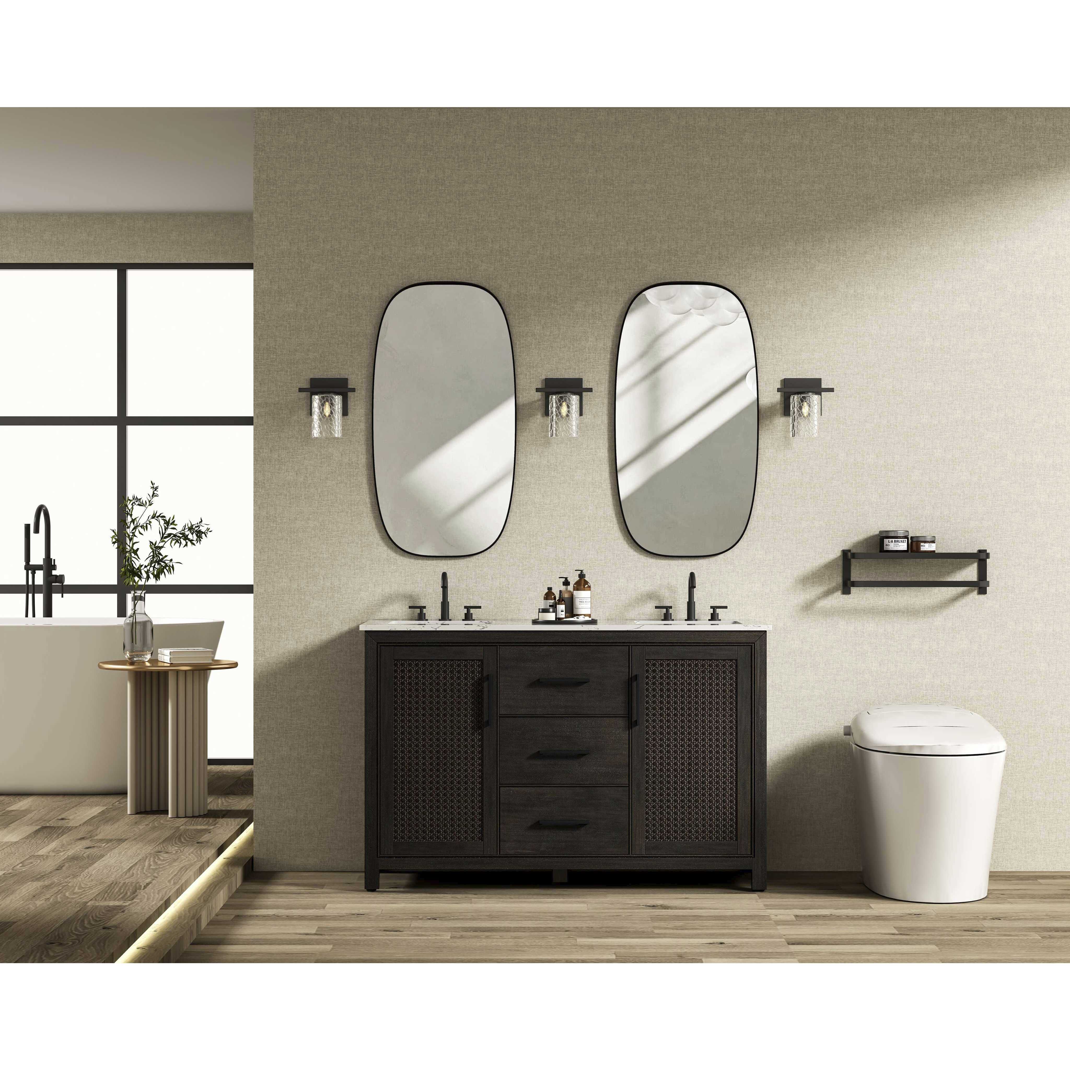 Alina 54 X 34 inch Chocolate Oak Bathroom Vanity Cabinet