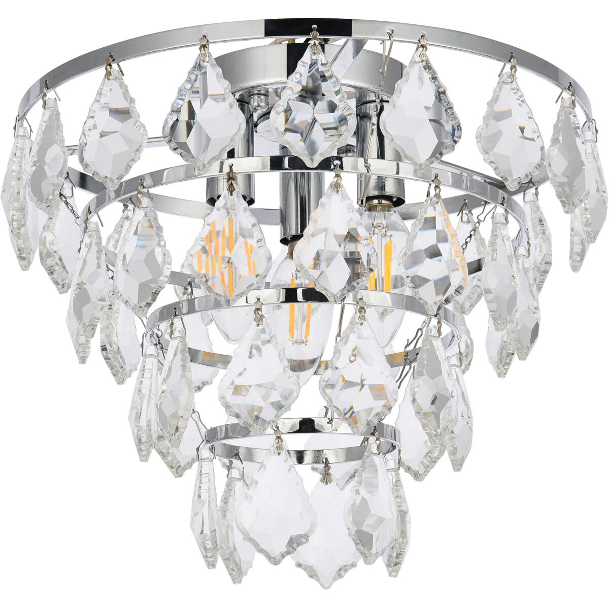 Ella 3 Light 12 inch Chrome Flush Mount Ceiling Light