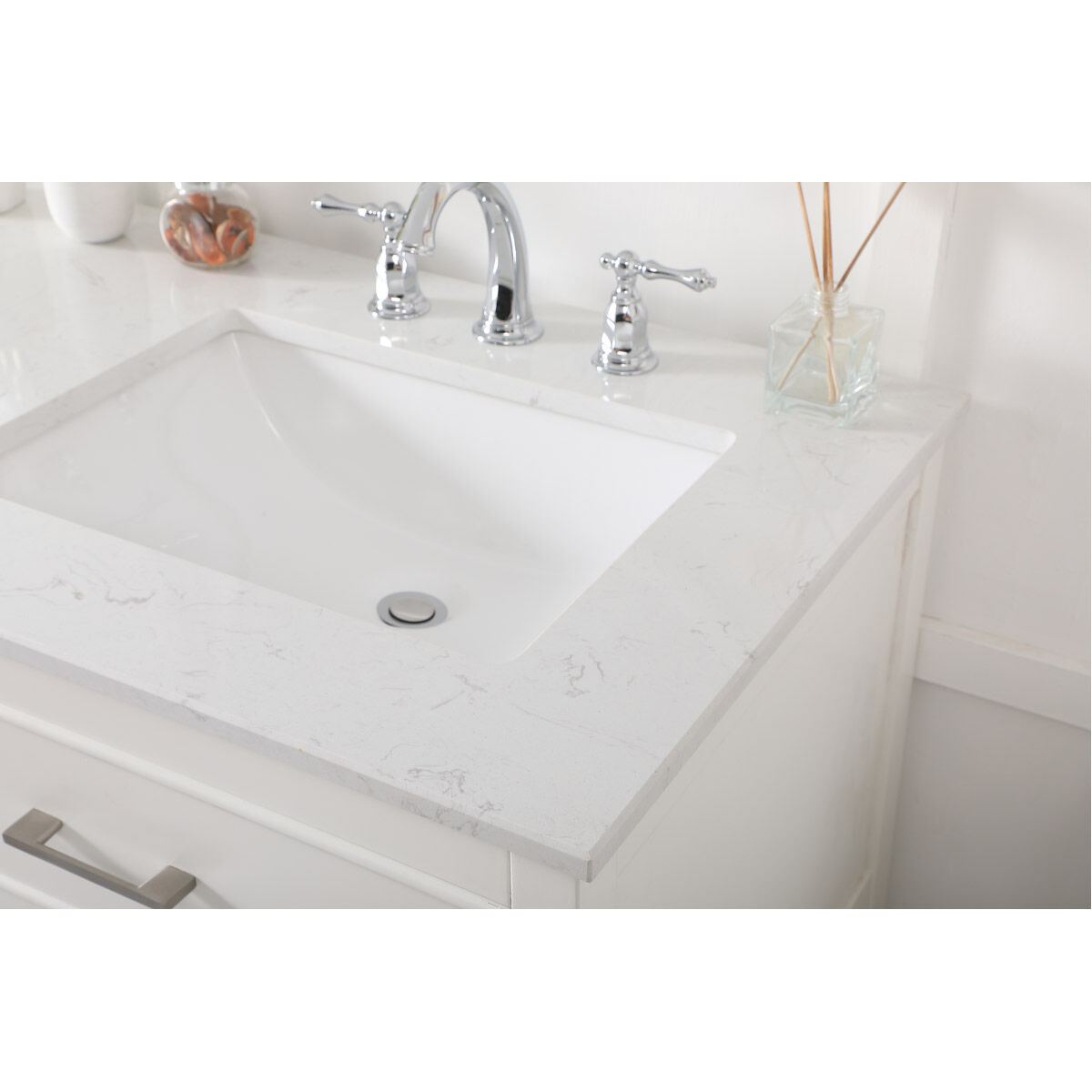 Sinclaire 60 X 22 X 34 inch White Vanity Sink Set