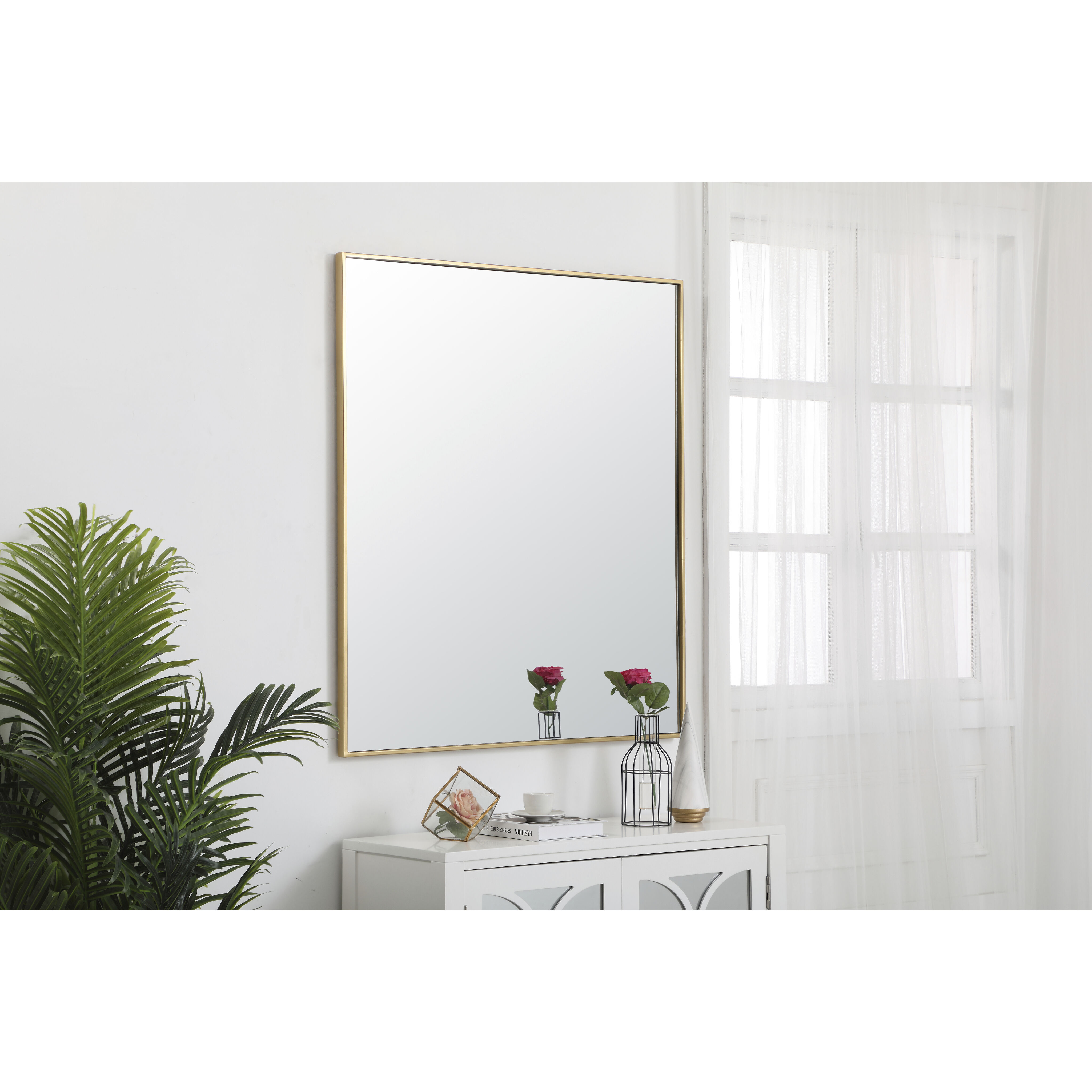 Monet 40 X 36 inch Brass Wall Mirror
