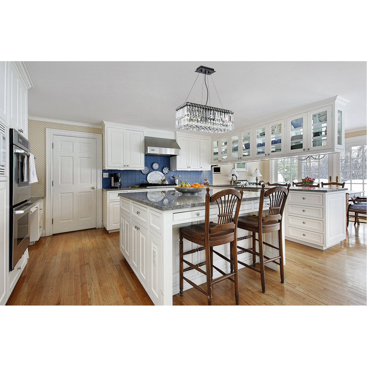 Maxime 4 Light 20 inch Black and Clear Linear Chandelier Ceiling Light in Royal Cut