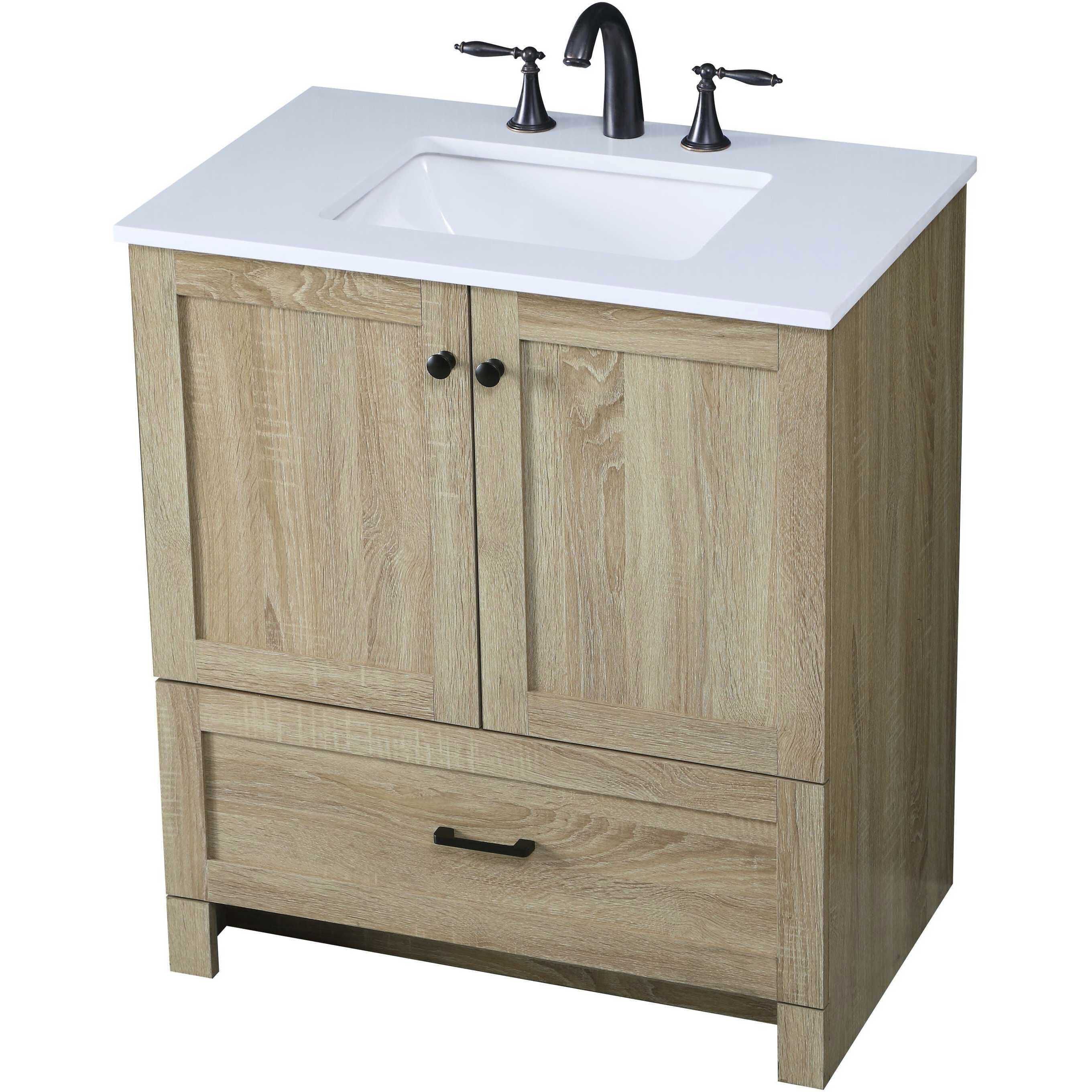 Soma 30 X 34 inch Mango Wood Bathroom Vanity Cabinet