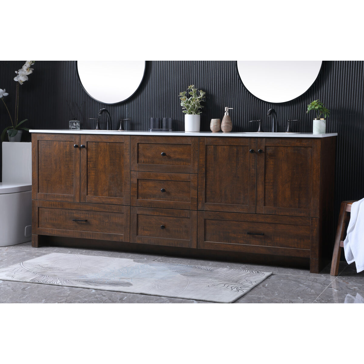 Soma 84 X 19 X 34 inch Expresso Vanity Sink Set