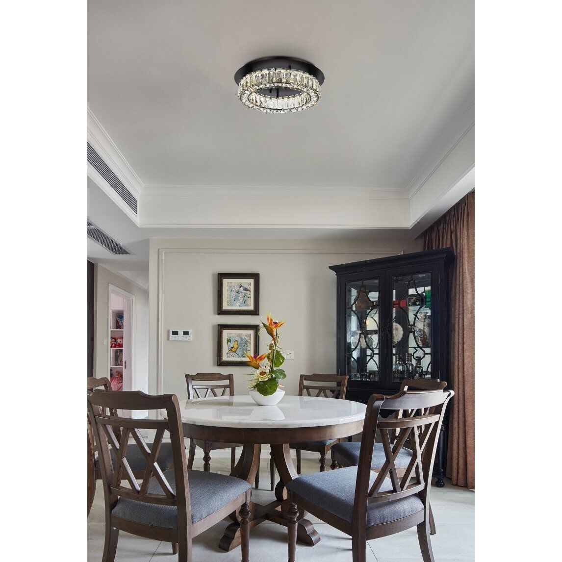 Monroe 1 Light 18 inch Black Flush Mount Ceiling Light