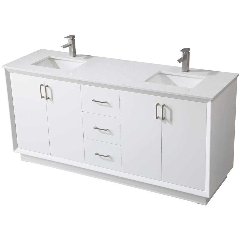 Hayes 72 X 22 X 35 inch White Vanity Sink Set