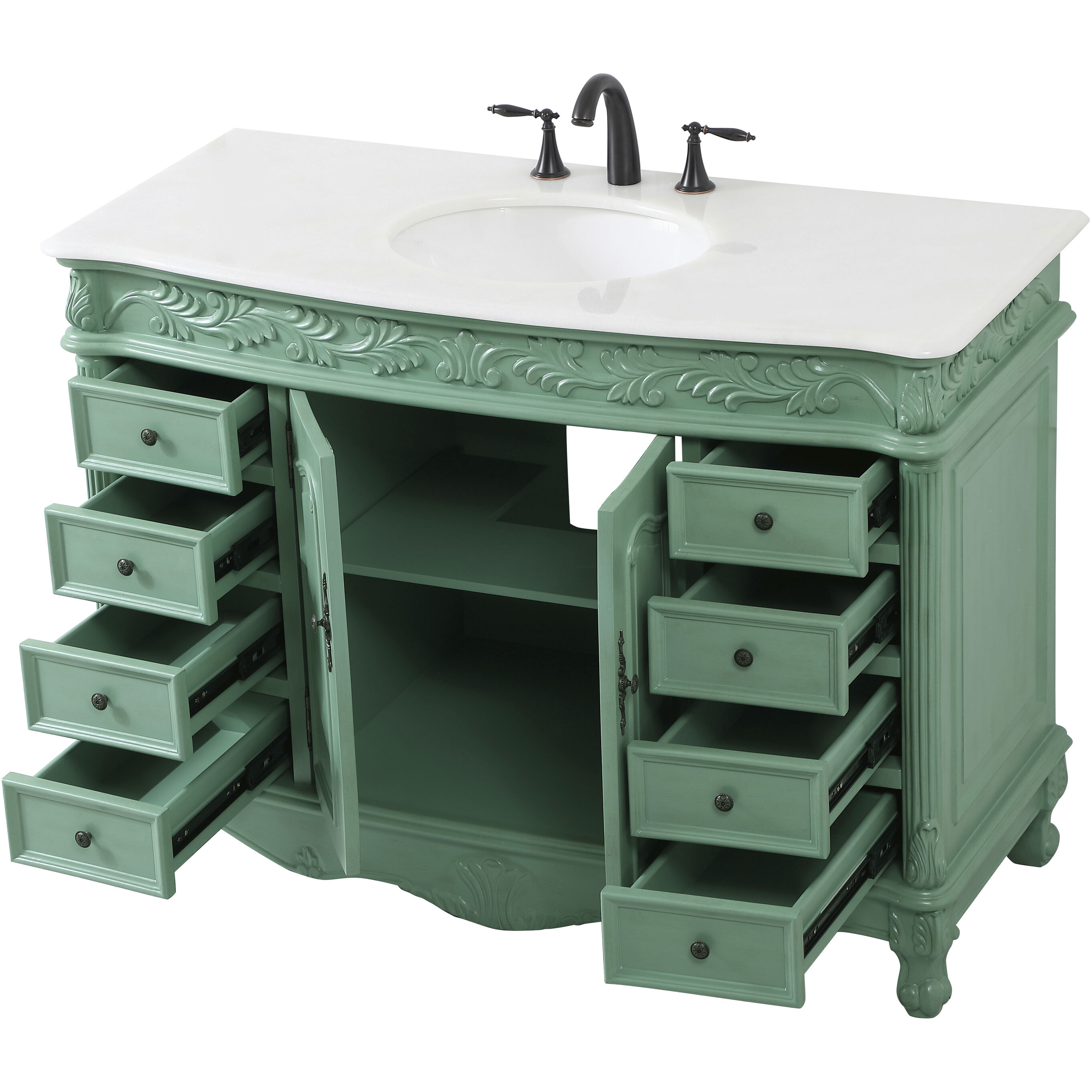 Bordeaux 48 X 22 X 36 inch Vintage Mint Vanity Sink Set