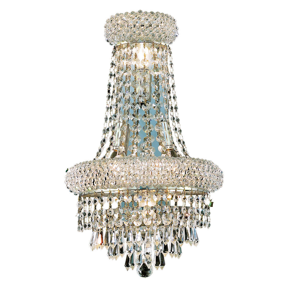 Primo 4 Light 12 inch Silver and Clear Mirror Wall Sconce Wall Light in Royal Cut