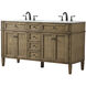 Park Avenue 60 X 22 X 35 inch Driftwood Vanity Sink Set