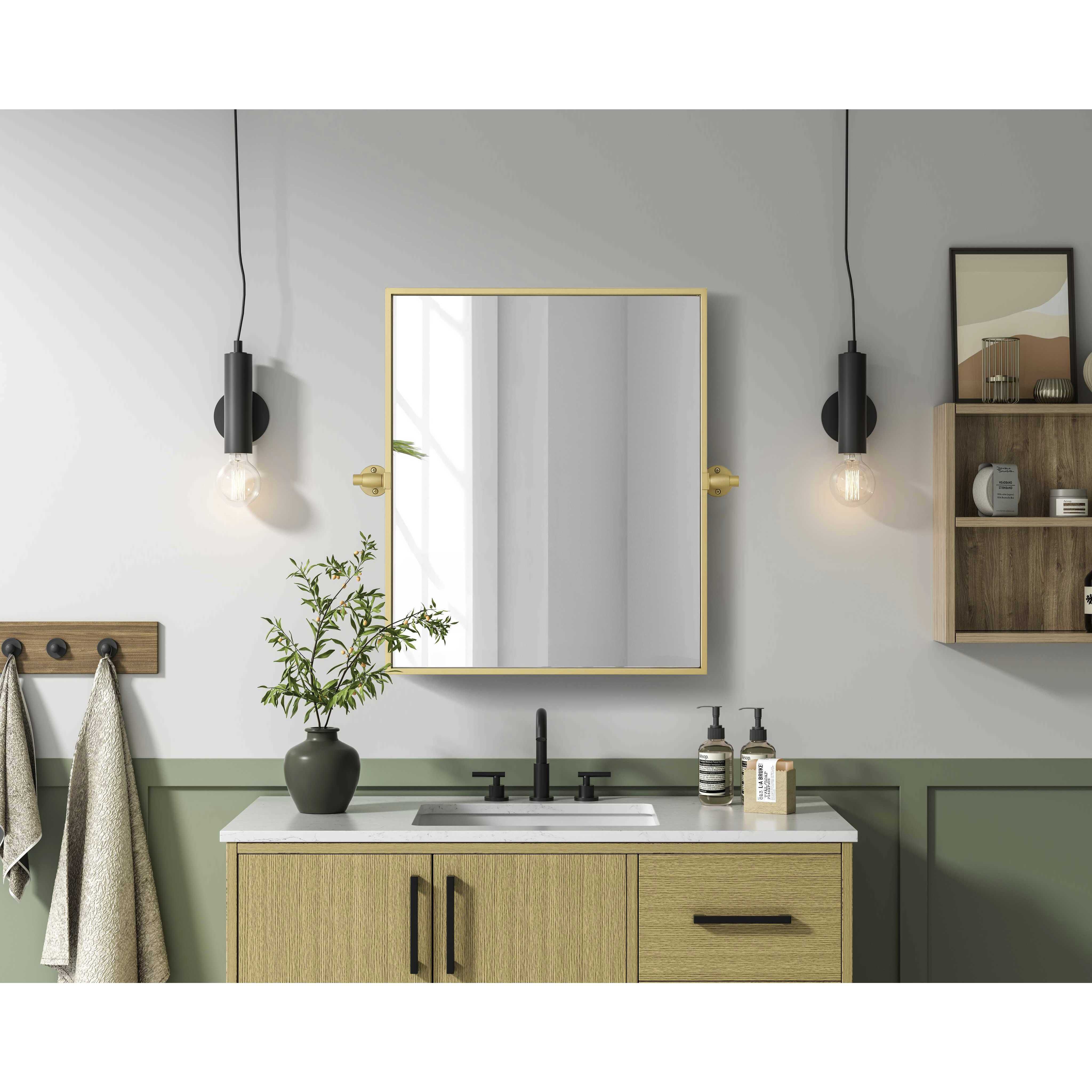 Amoura 24 X 20 inch Brass Mirror