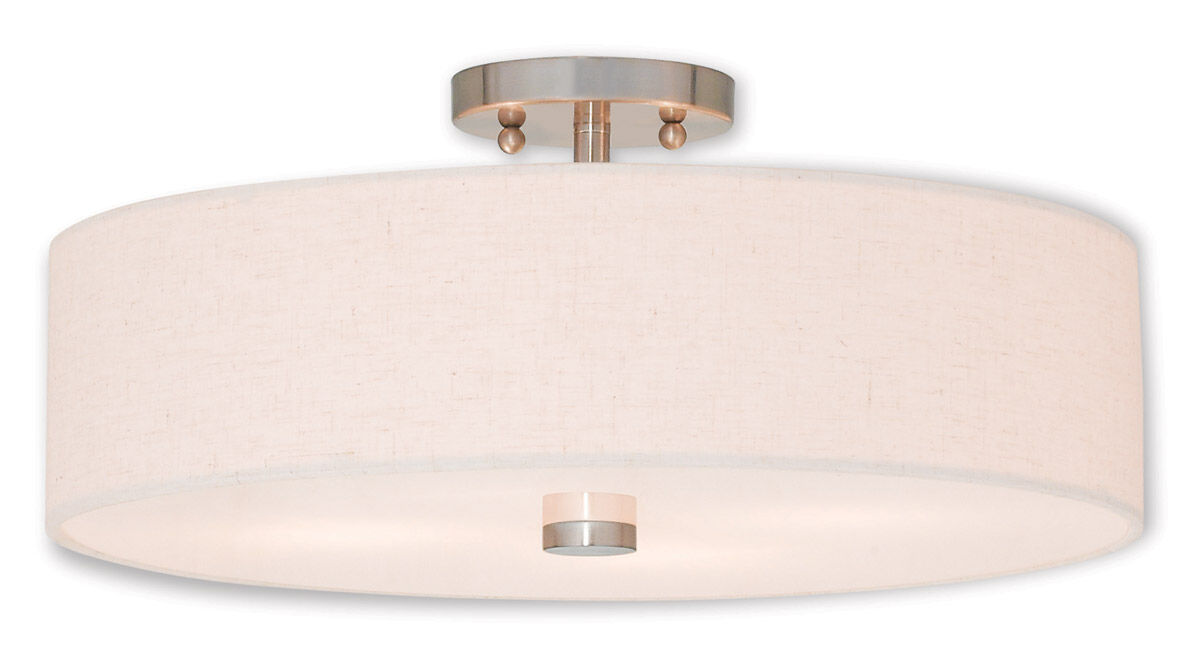 Meridian 4 Light 18 inch Brushed Nickel Semi-Flush Mount Ceiling Light