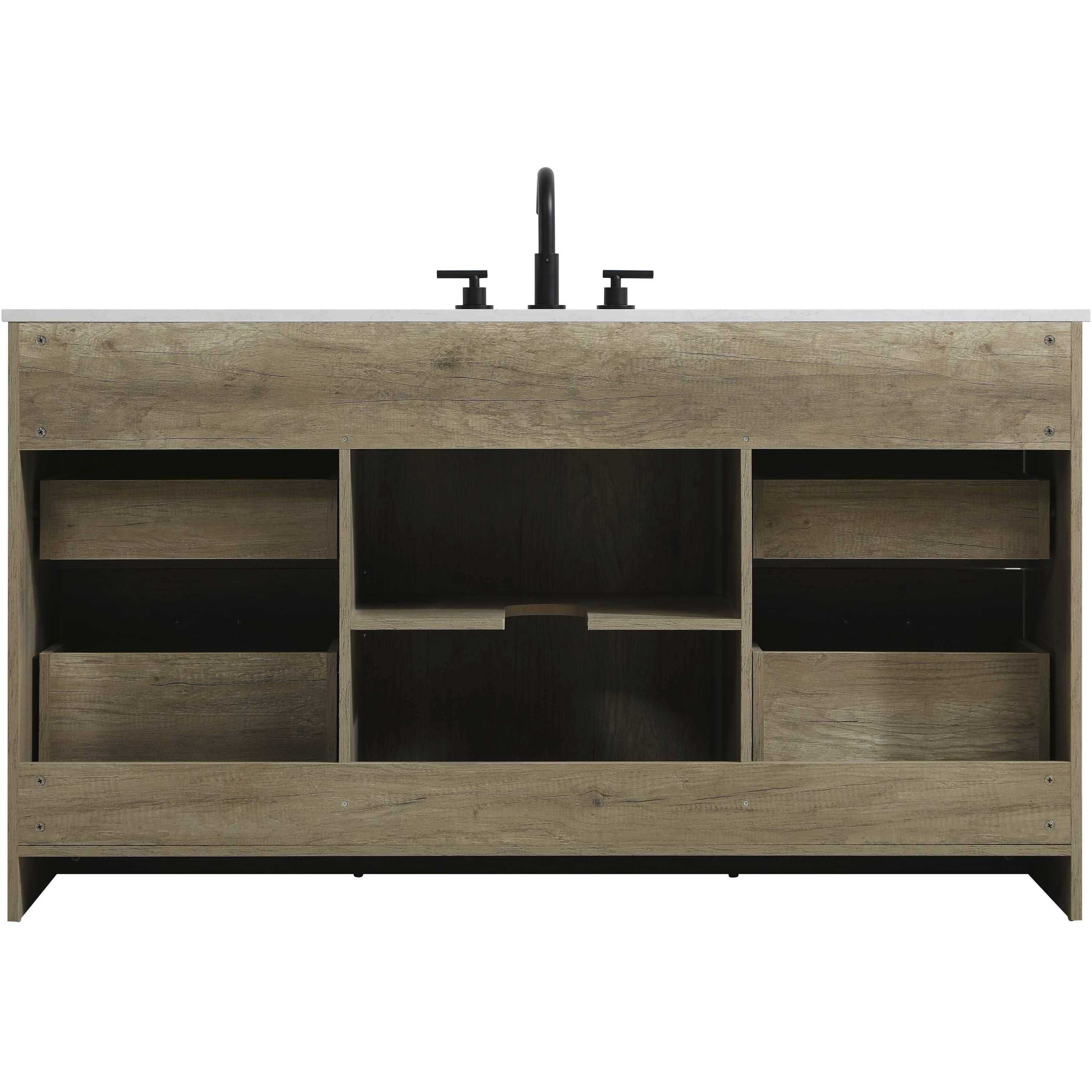 Austin 60 X 34 inch Natural Oak Bathroom Vanity Cabinet