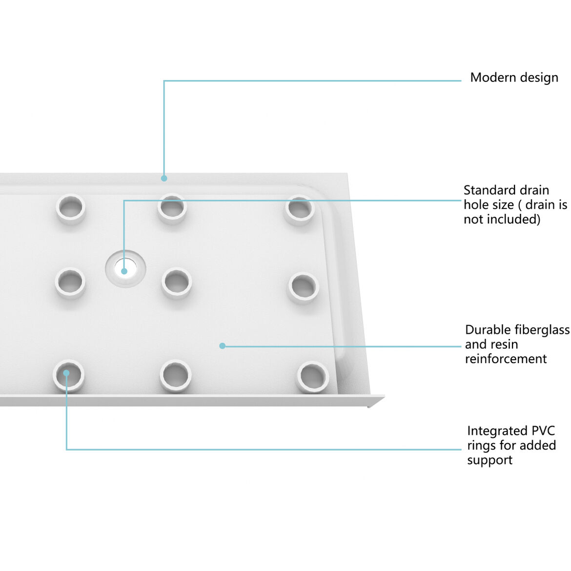 Laredo Glossy White Shower Base
