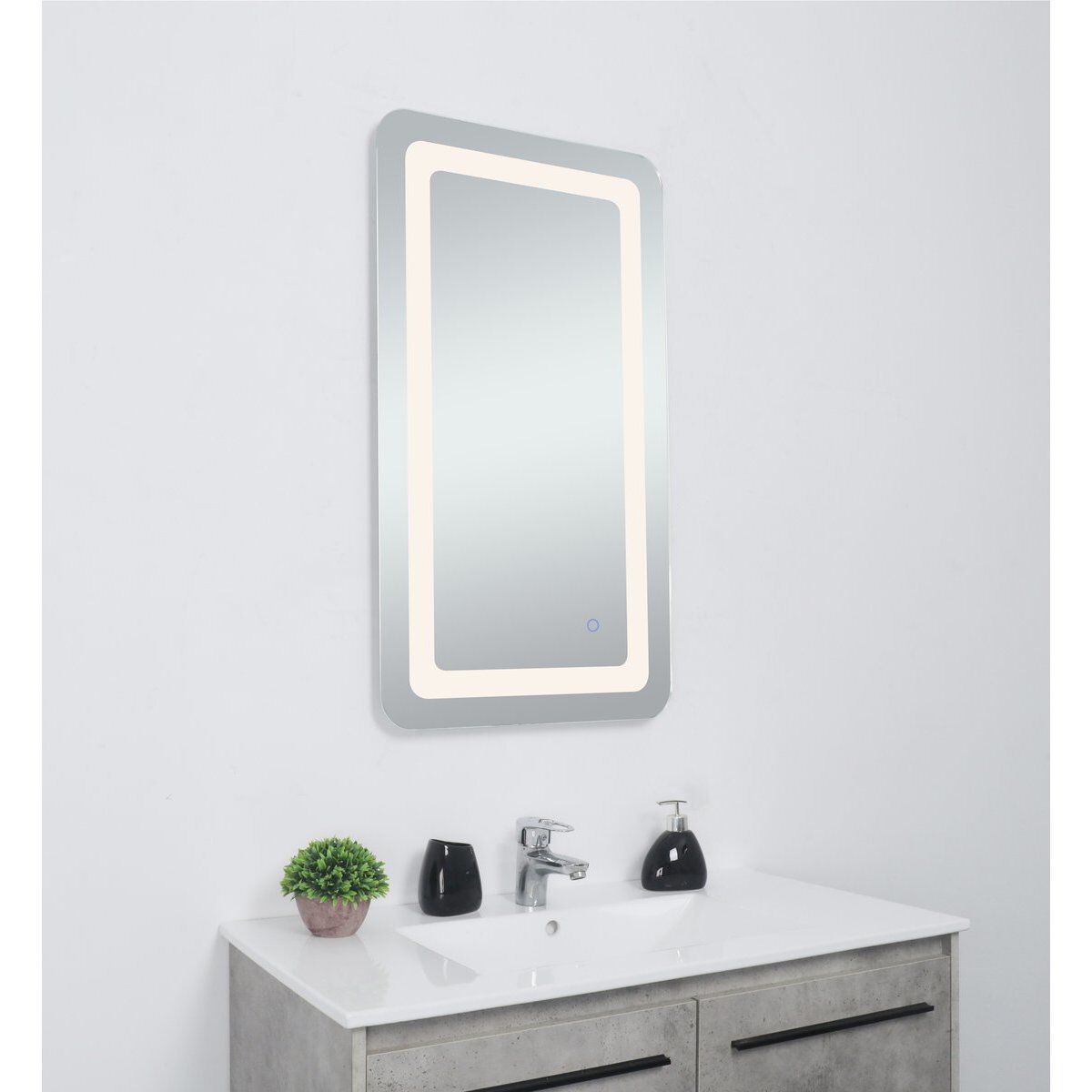 Genesis 36 X 24 inch Glossy White LED Mirror