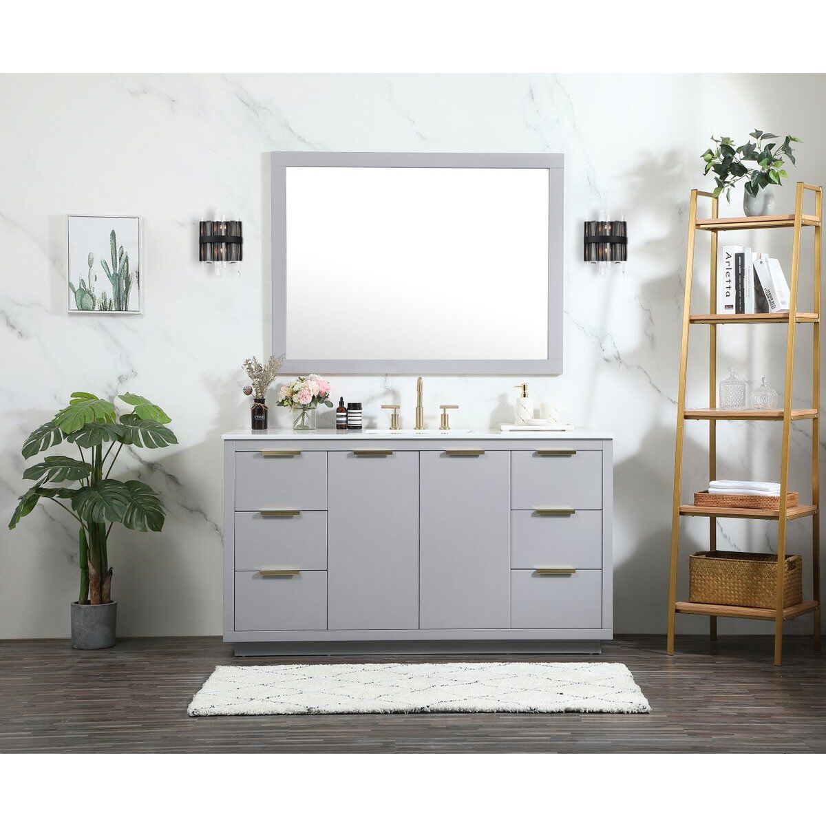 Serena 2 Light 8 inch Black Bath Sconce Wall Light