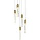 Aurora 5 Light 16 inch Satin Gold Pendant Ceiling Light