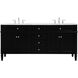 Park Avenue 72 X 21.5 X 35 inch Black Vanity Sink Set