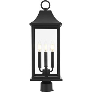 Shepard 3 Light 23.5 inch Black Outdoor Post Light