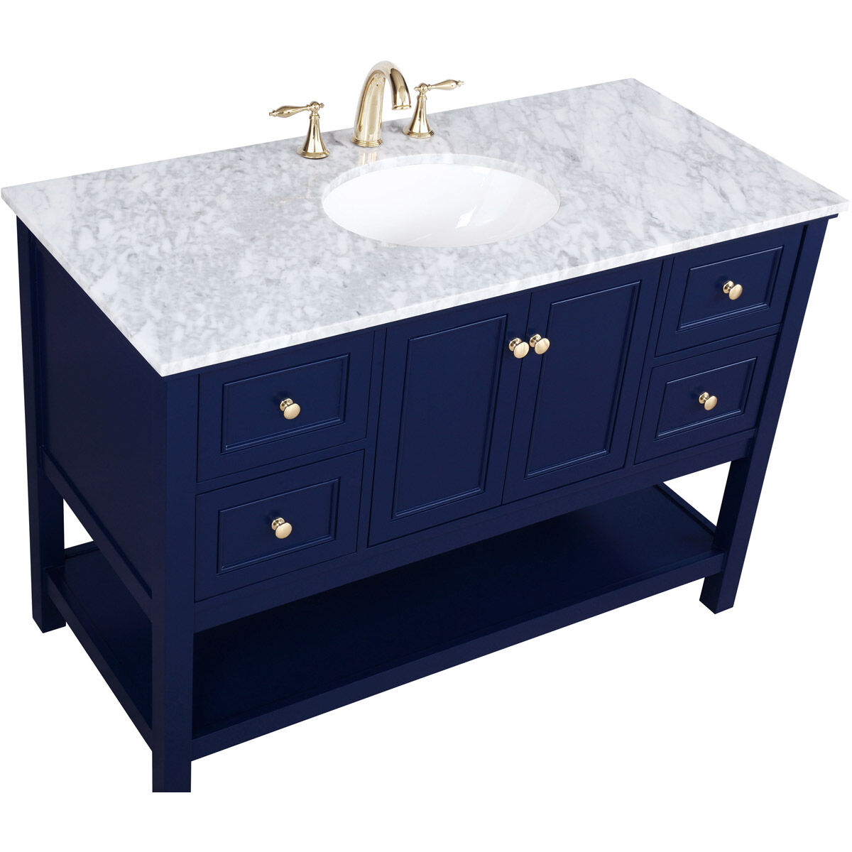Metropolis 48 X 22 X 34 inch Blue Vanity Sink Set