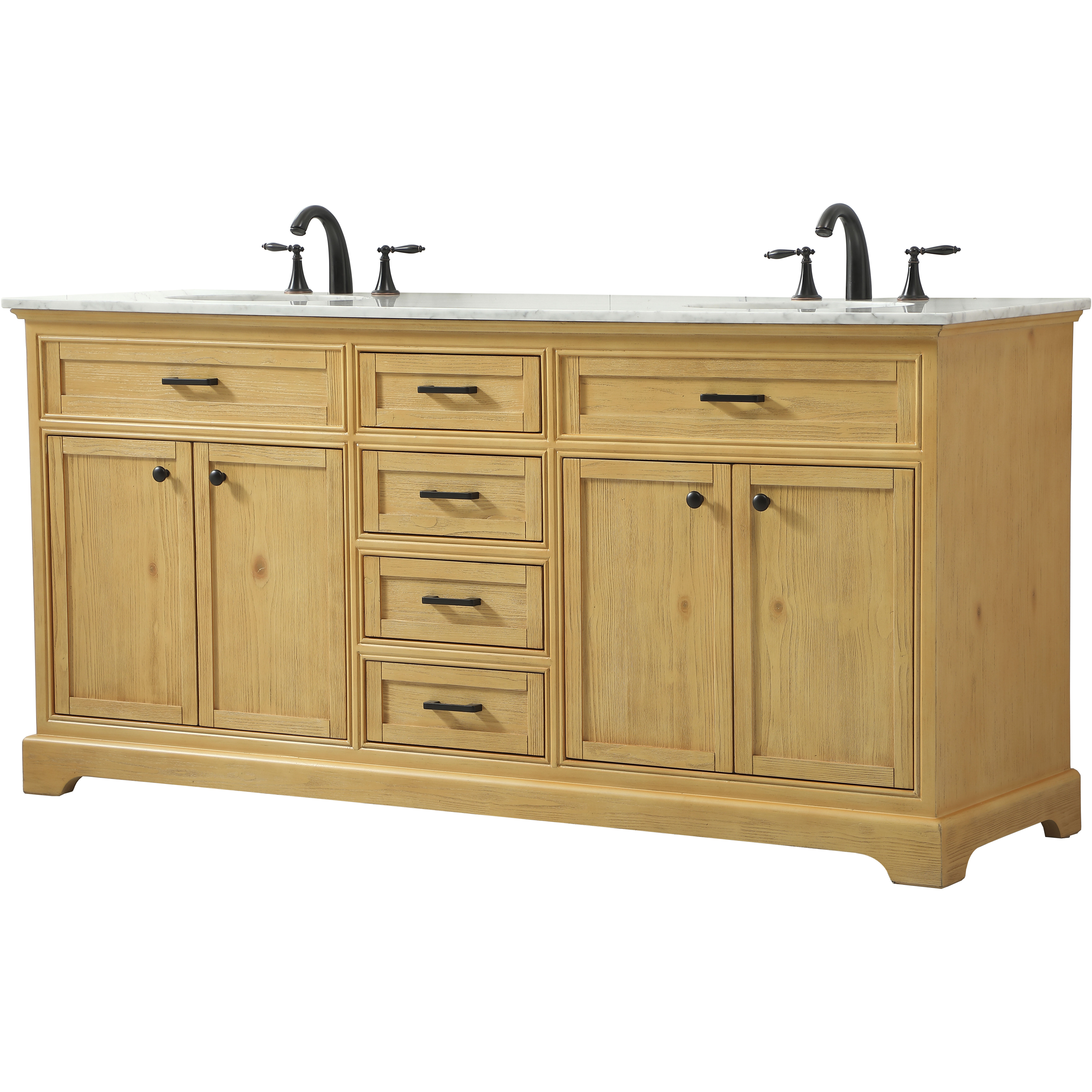 Americana 72 X 22 X 35 inch Natural Wood Vanity Sink Set