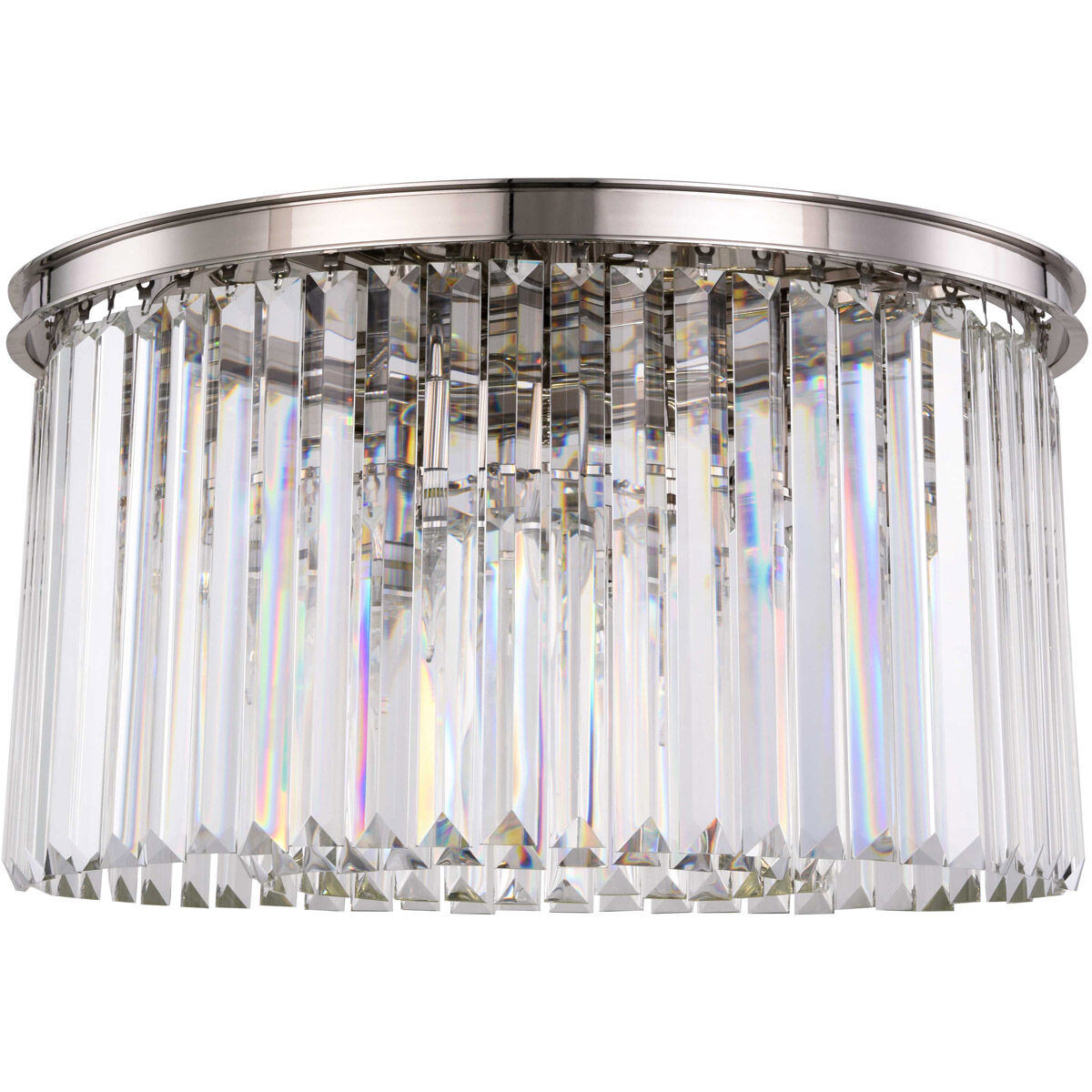 Sydney 8 Light 26 inch Polished nickel Flush Mount Ceiling Light in Clear, Urban Classic