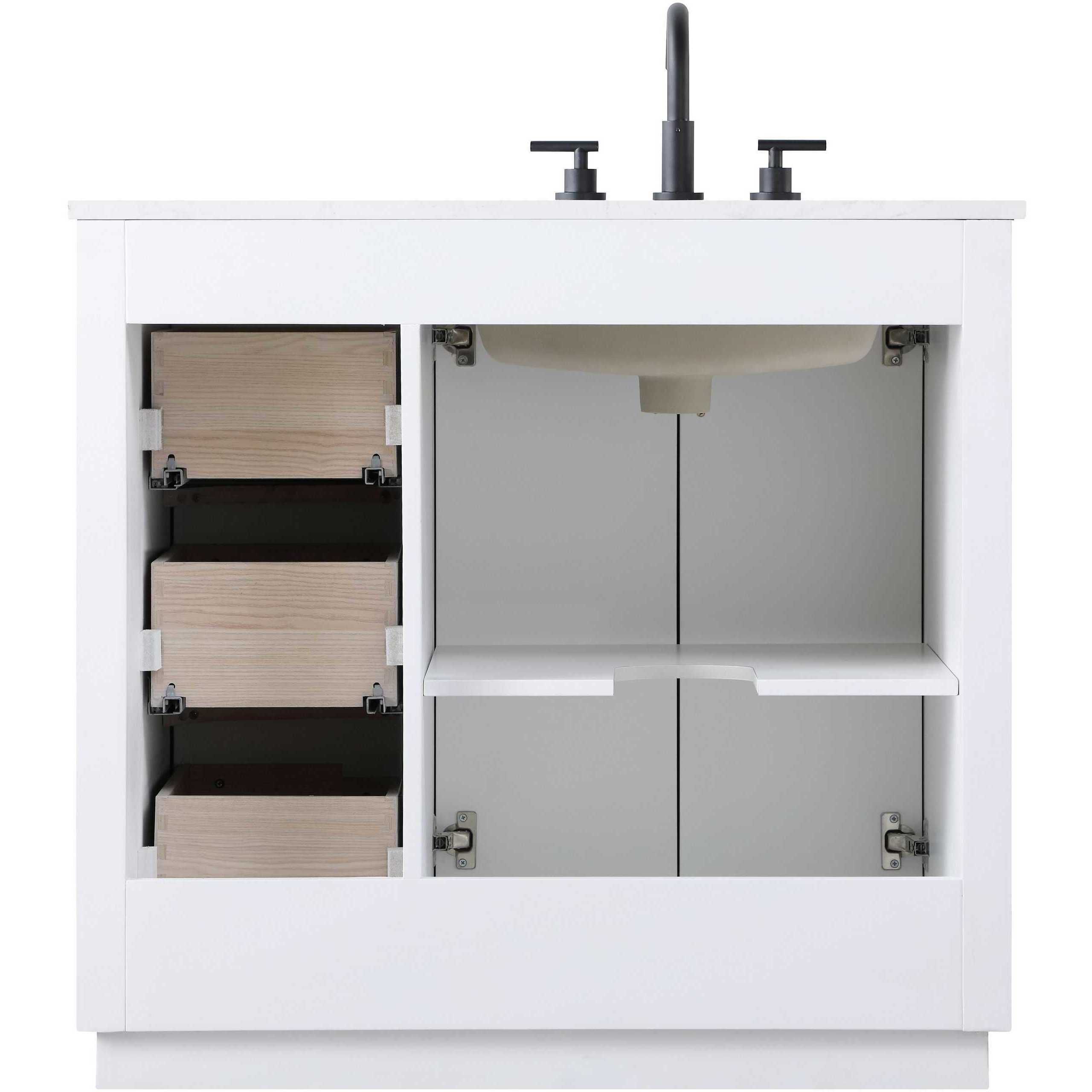 Chase 36 X 34 inch White Bathroom Vanity Cabinet