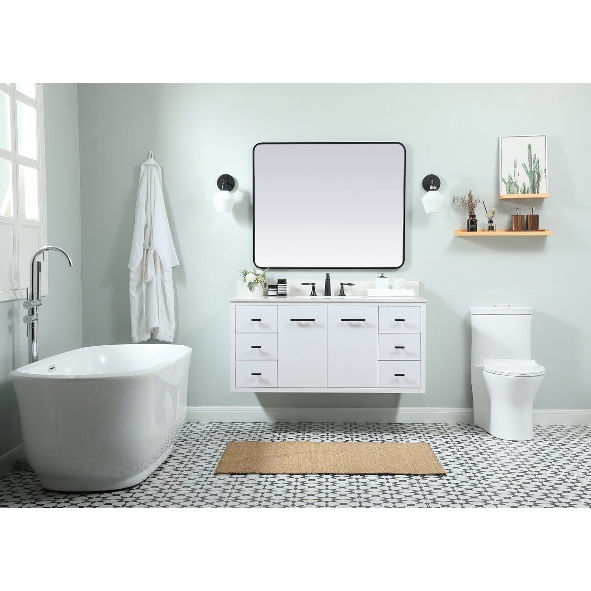 Cyrus 48 X 22 X 33.5 inch White Vanity Sink Set in Included