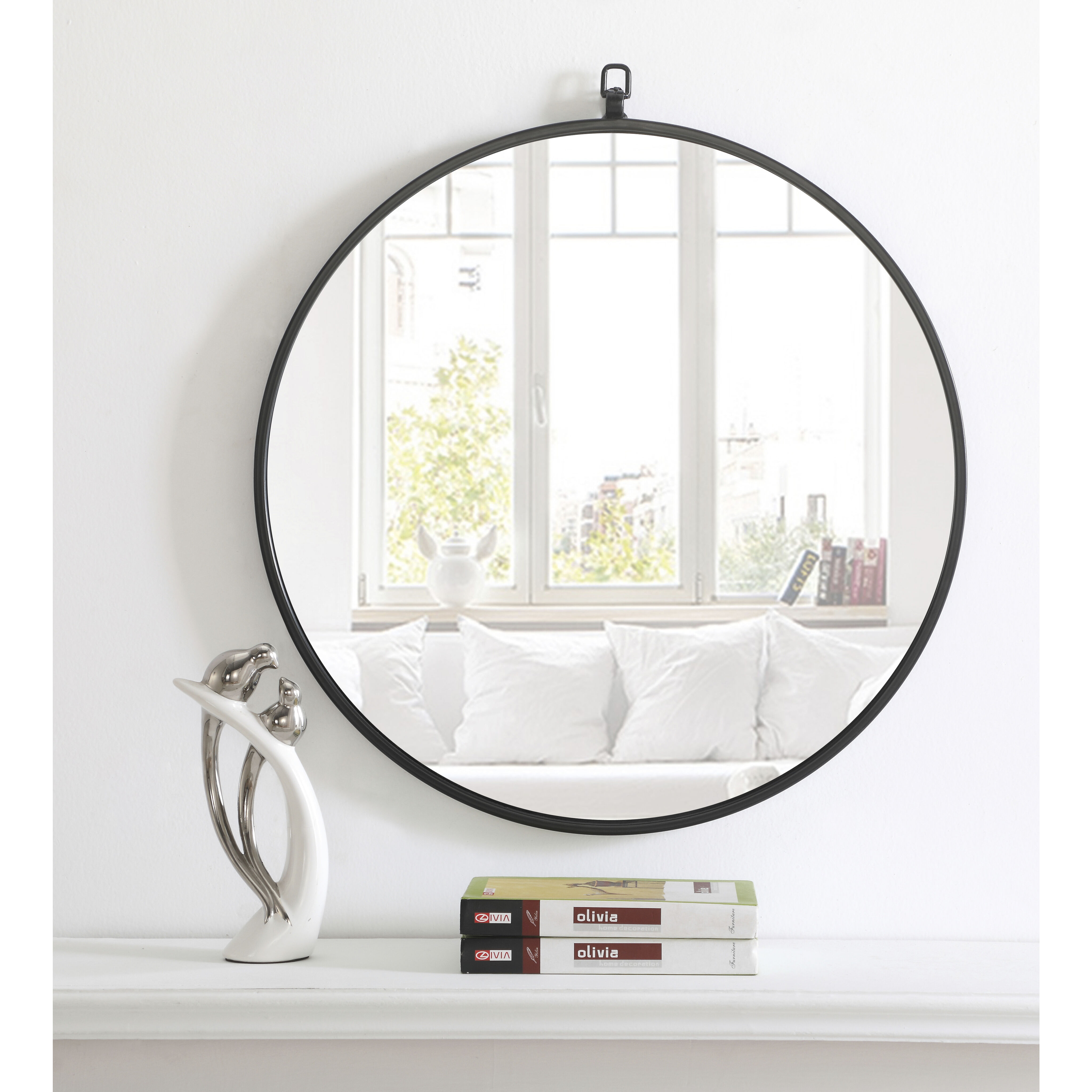 Eternity 24 X 24 inch Black Wall Mirror