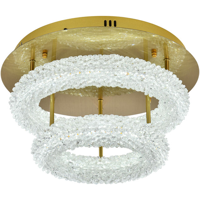 Bowen 2 Light 18 inch Satin Gold Flush Mount Ceiling Light