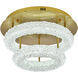 Bowen 2 Light 18 inch Satin Gold Flush Mount Ceiling Light