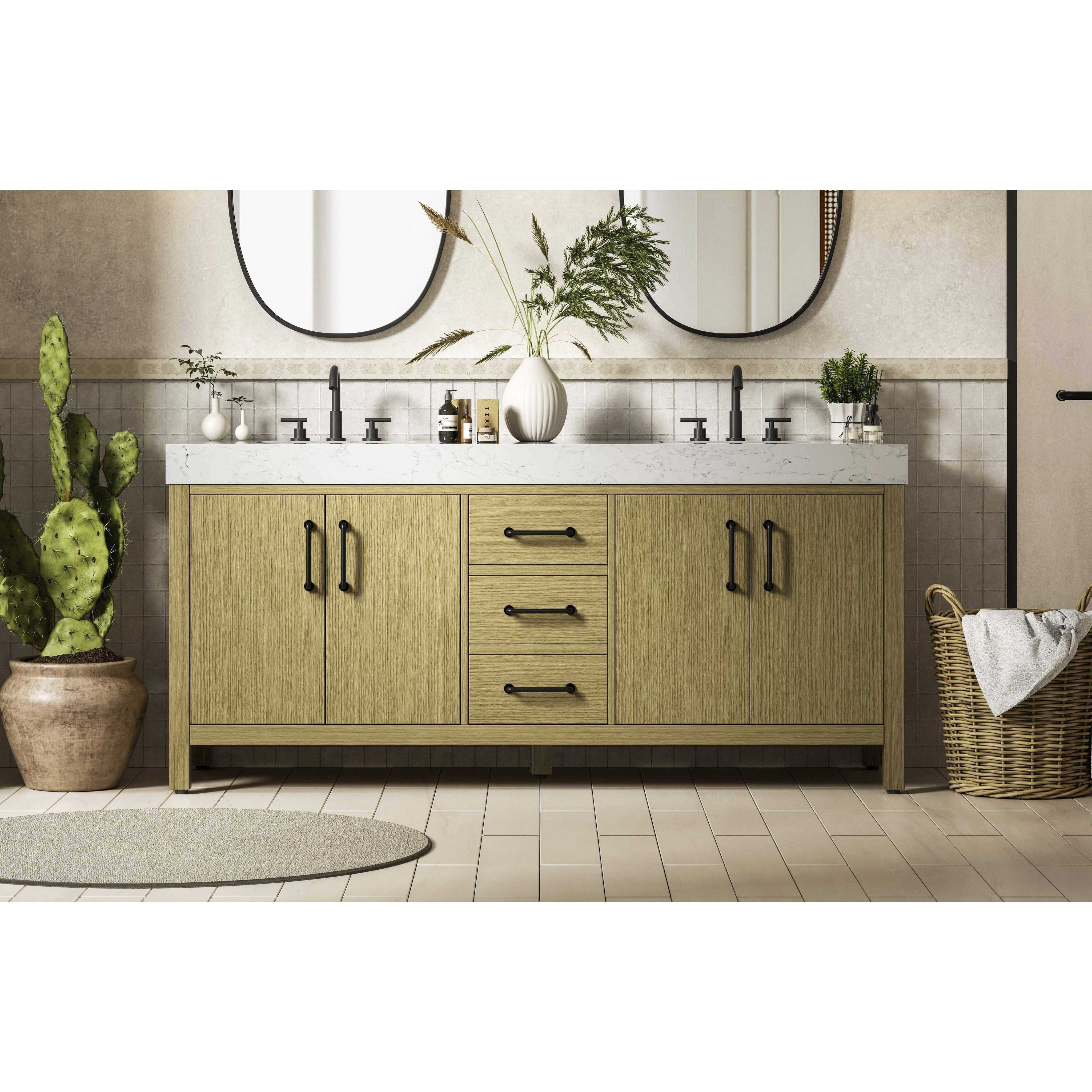 Nathan 72 X 34 inch Honey Brown Bathroom Vanity Cabinet