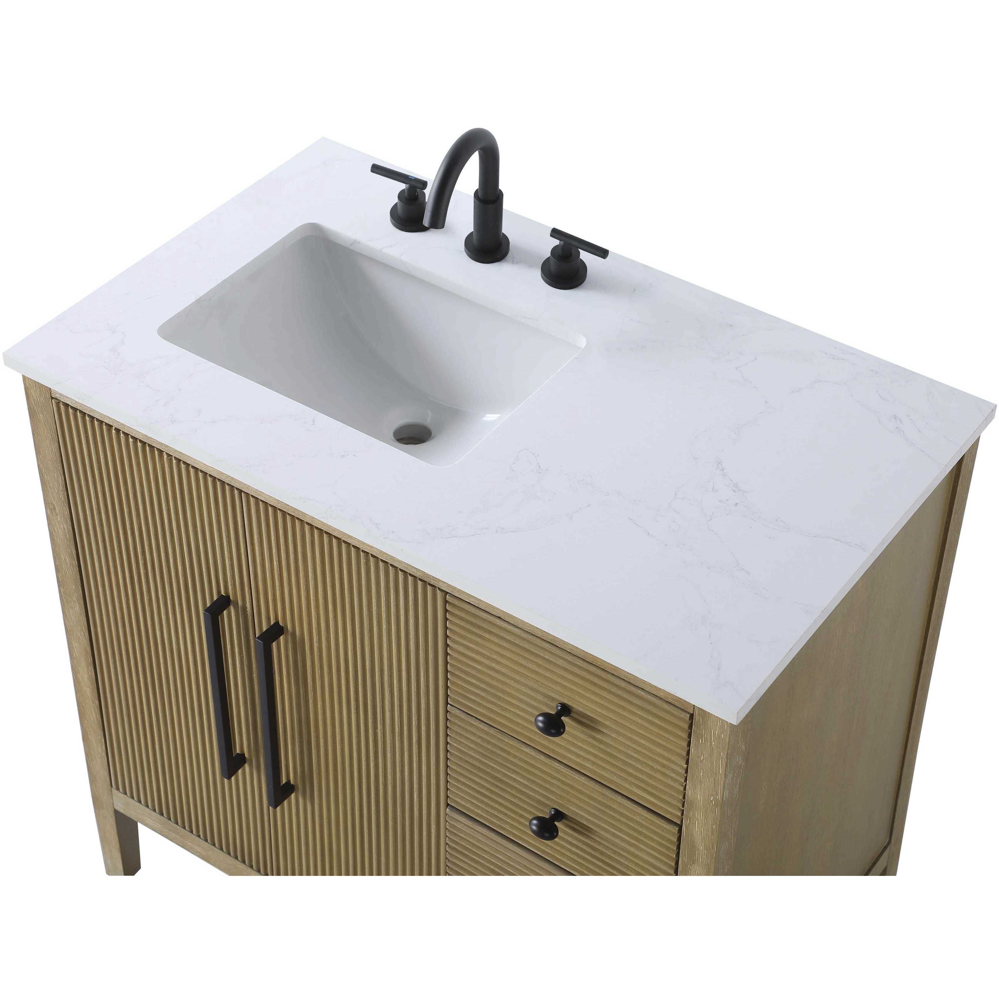 Blakely 36 X 34 inch Linen Oak Bathroom Vanity Cabinet