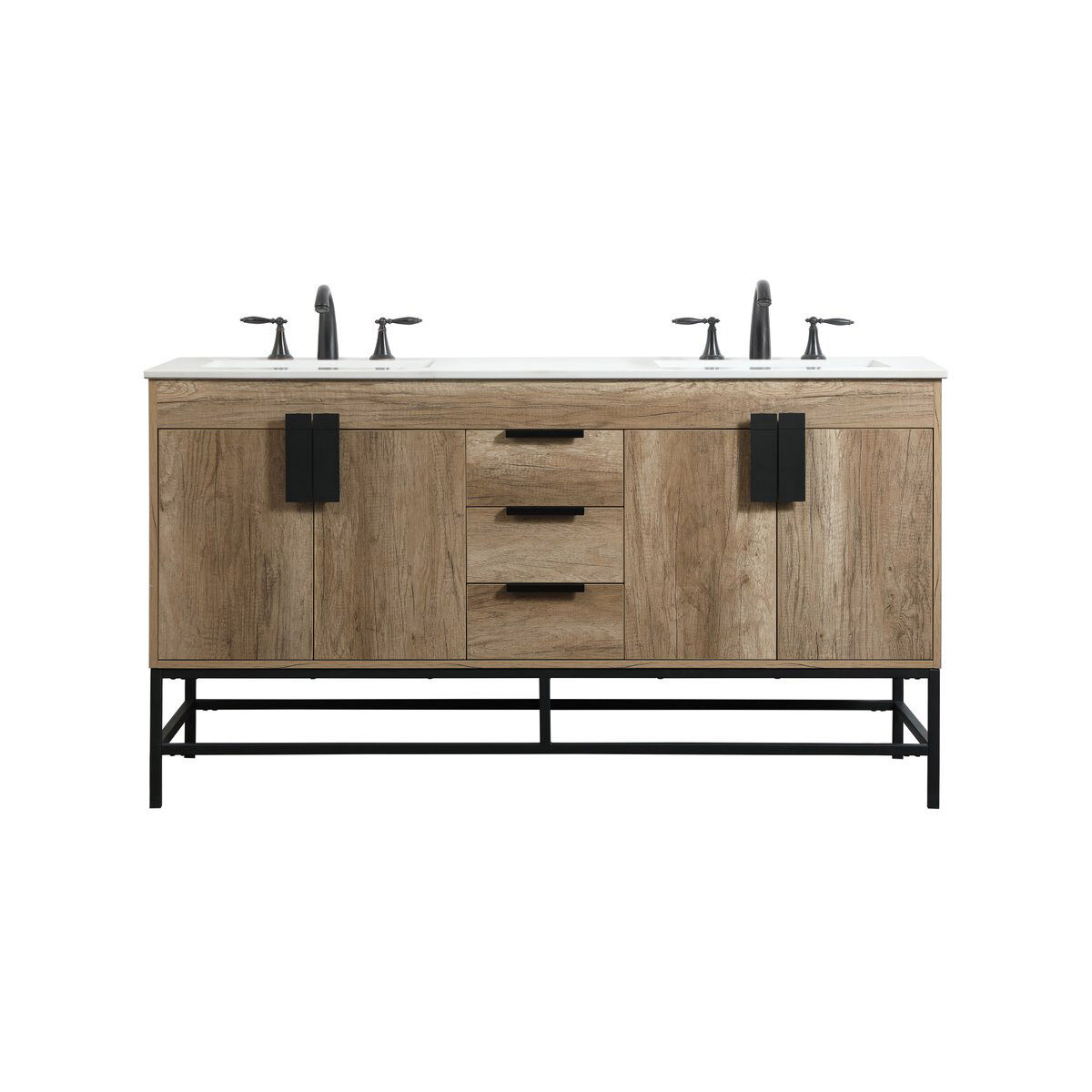 Eugene 60 X 22 X 33.5 inch Natural Oak Vanity Sink Set