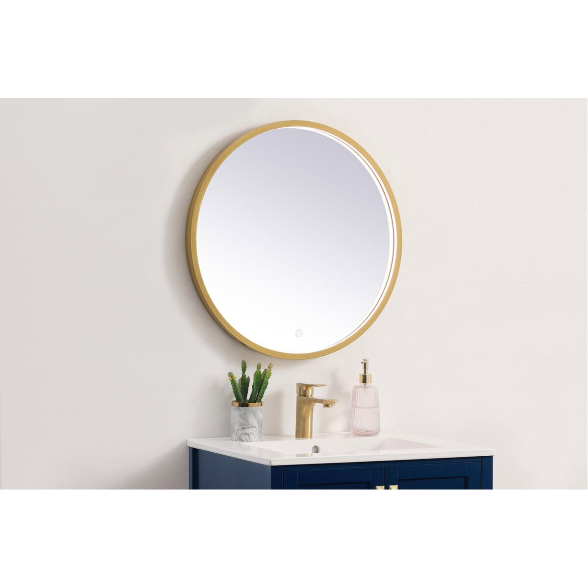 Pier 24 X 24 inch Brass LED Mirror