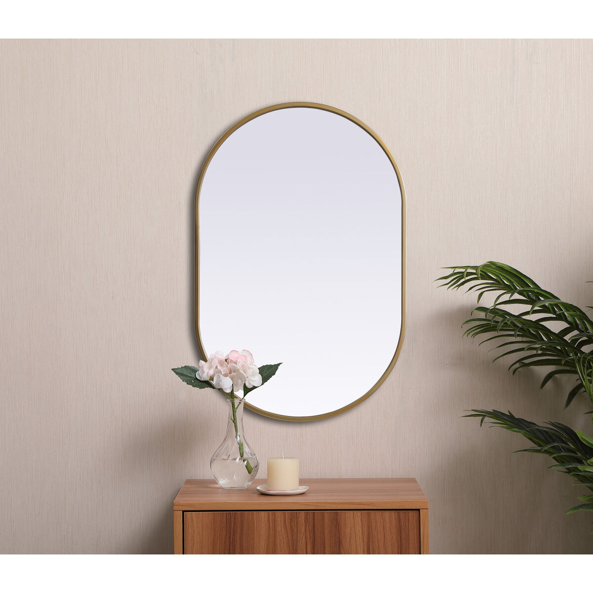 Asha 30 X 20 inch Brass Mirror in 20 x 30