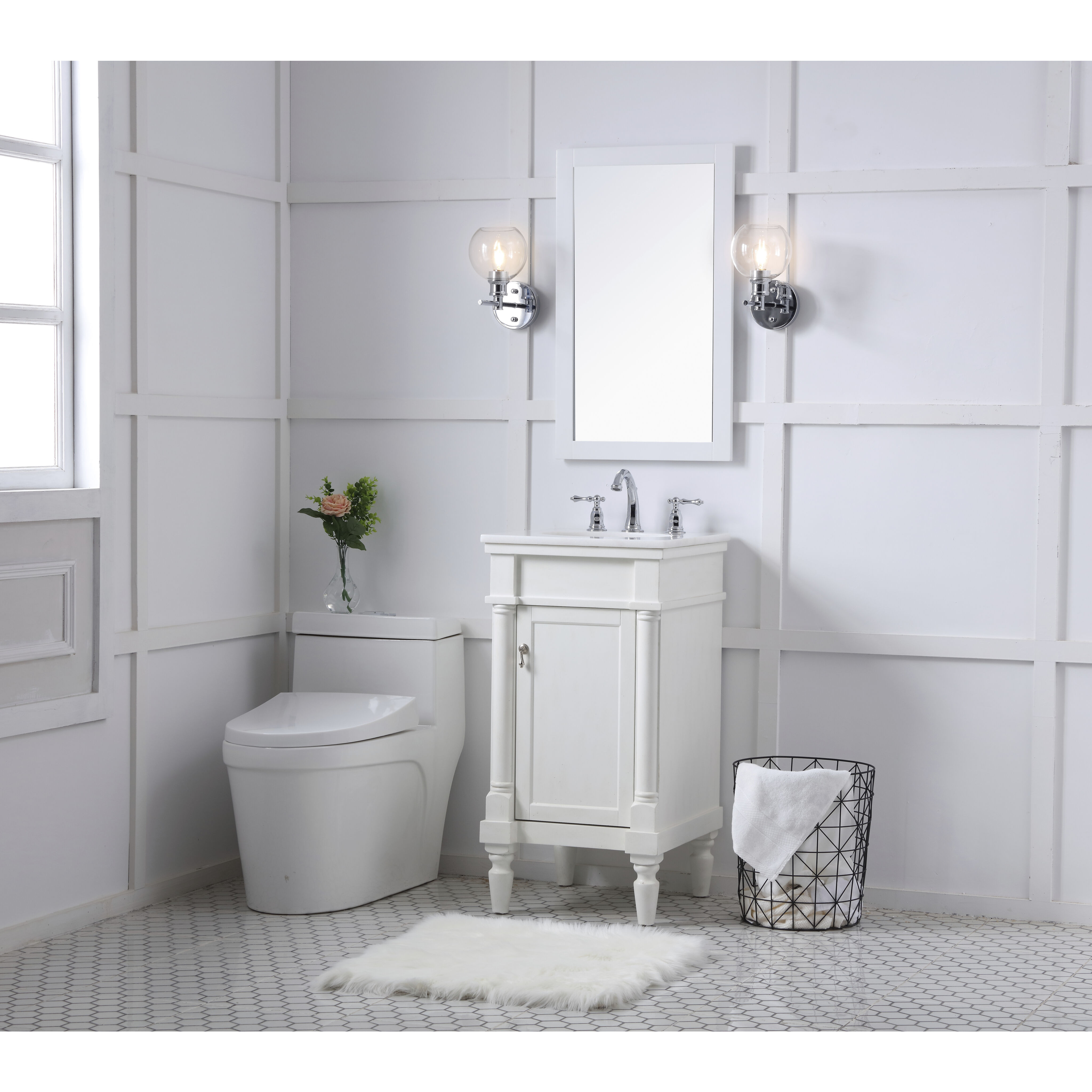 Lexington 19 X 18 X 35 inch Antique White Vanity Sink Set