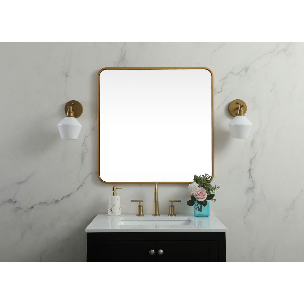 Evermore 30 X 30 inch Brass Vanity Mirror