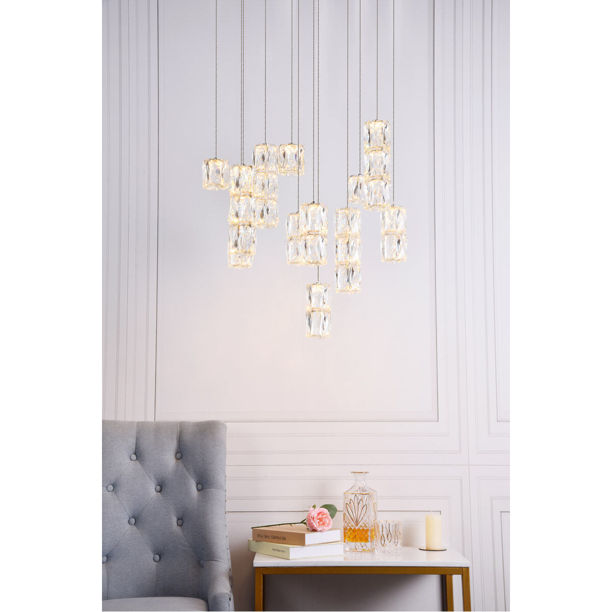 Polaris LED 24 inch Chrome Chandelier Ceiling Light