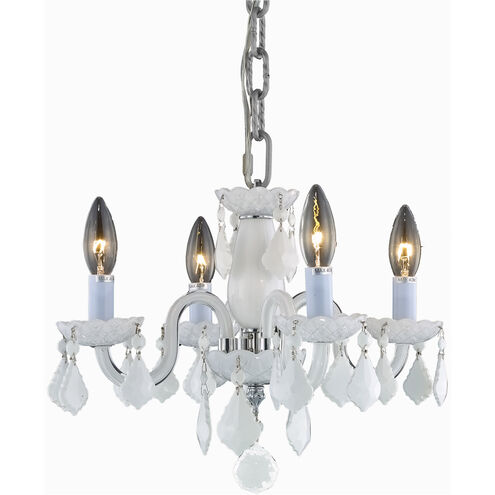 Rococo 4 Light 15 inch White Dining Chandelier Ceiling Light